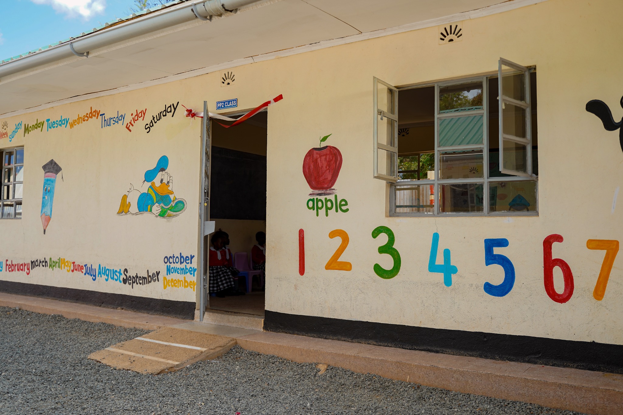 PP2 classroom with colourful learning murals