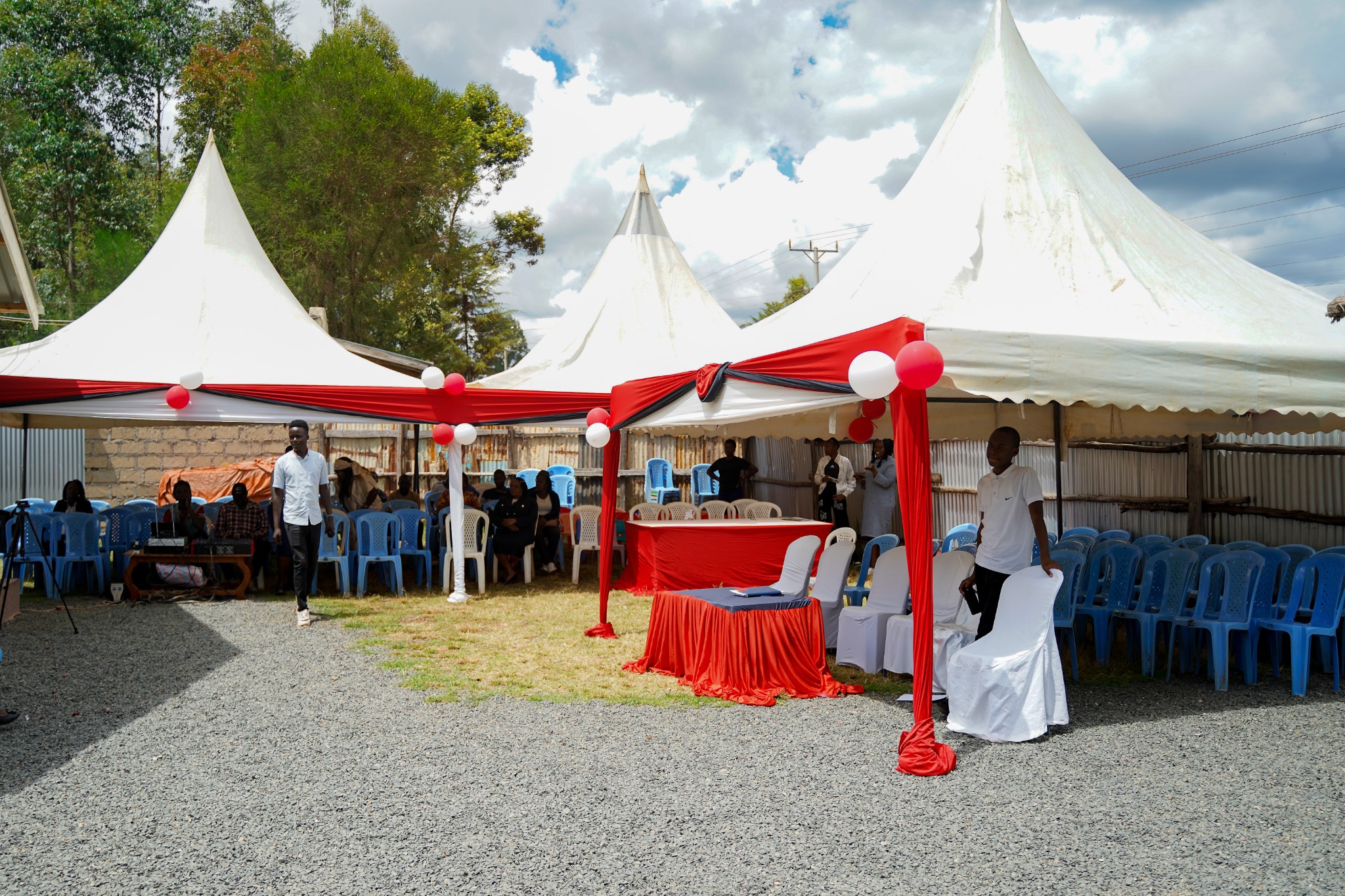 School event tents and celebration